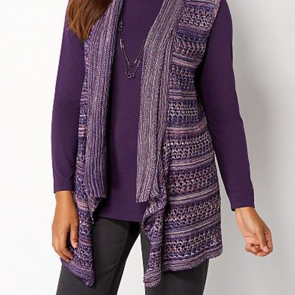 Christopher & Banks Marled Drape Vest - Picture 2 of 8